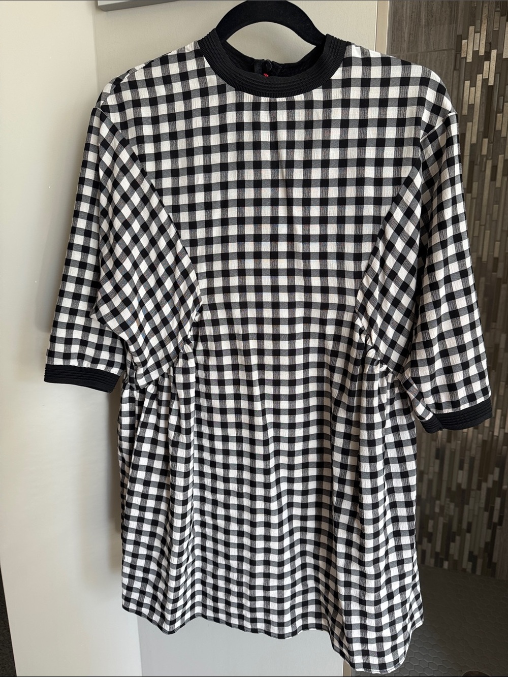 Zara Black & White Gingham Short-Sleeve Men’s Shirt